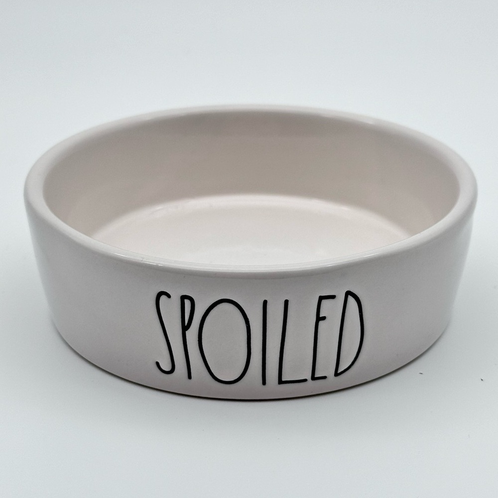 Rae Dunn Pet SPOILED Small Dog/Cat Ceramic Bowl Feeder